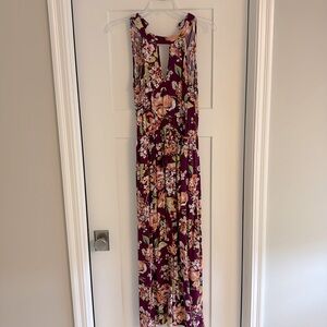 Long maroon floral dress